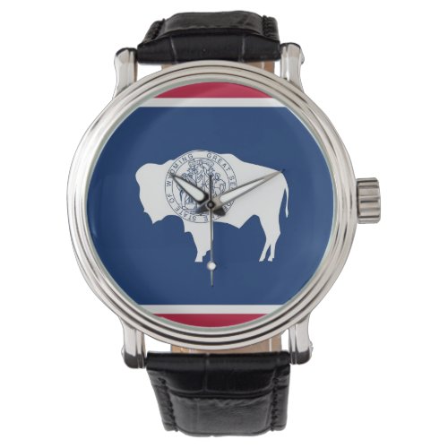 Patriotic watch with Flag of Wyoming