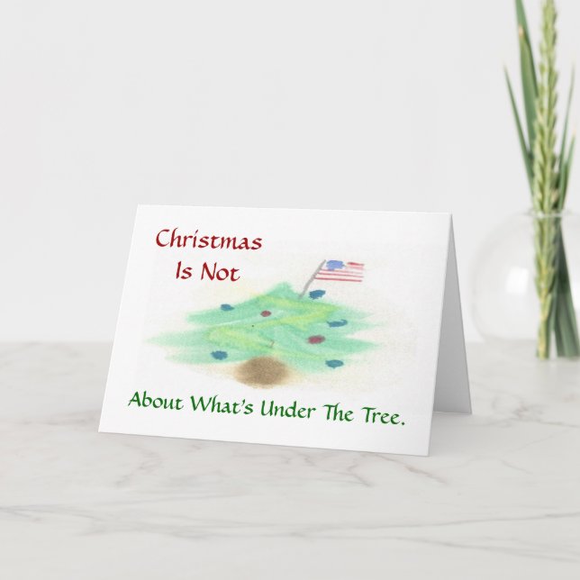 Patriotic Watercolor Christmas Card - Ver. 7 (Front)