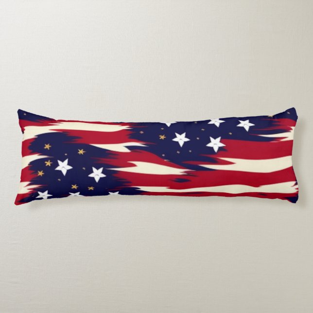 Patriotic Waves Body Pillow (Front)