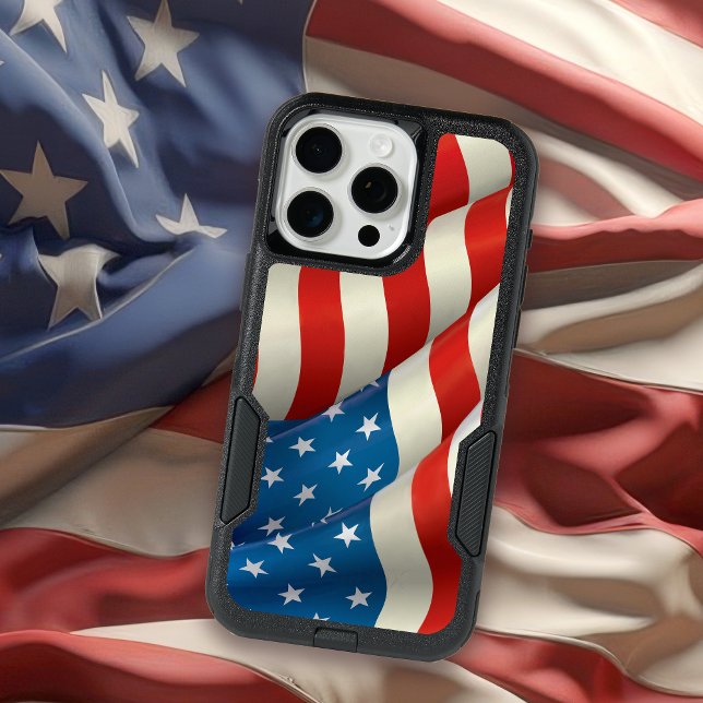 Patriotic Waving U.S. Flag iPhone 15 Pro Max Case (Creator Uploaded)