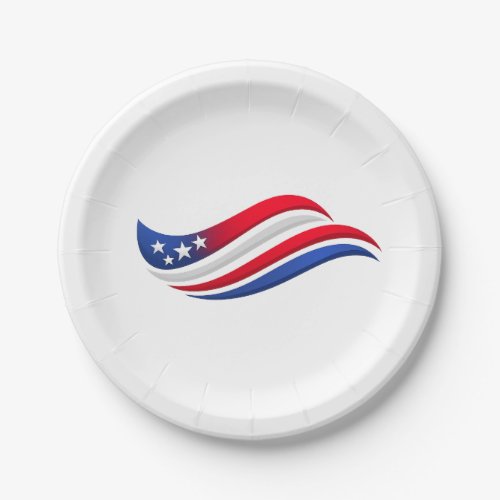 Patriotic Wavy Flag Plate | USA Stars Celebration