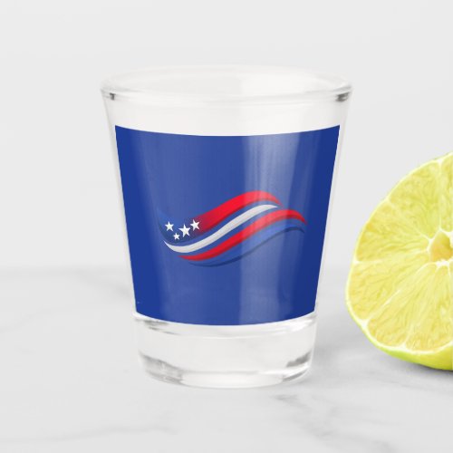 Patriotic Wavy Flag Plate | USA Stars Celebration  Shot Glass