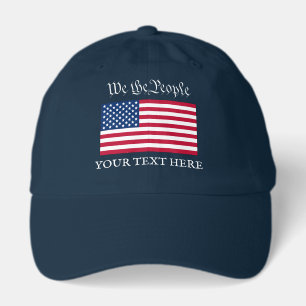 Patriotic “We the People” USA American Flag Wt Txt Hat