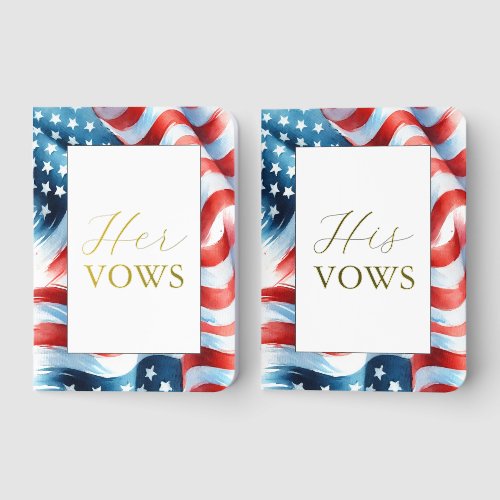 Patriotic Wedding Ceremony Vows Foil Vow Books