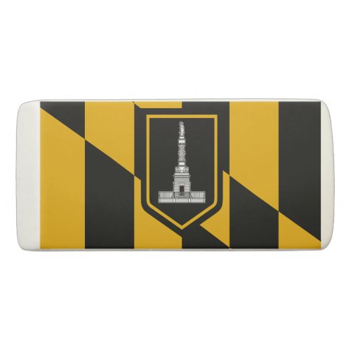 Patriotic Wedge Eraser with flag of Baltimore