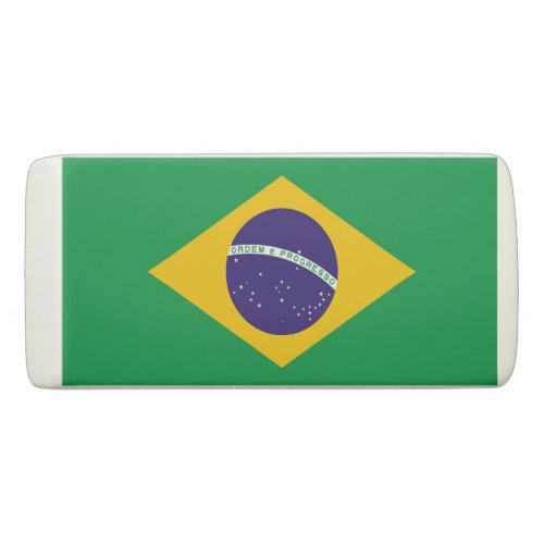 Patriotic Wedge Eraser with flag of Brazil