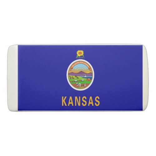 Patriotic Wedge Eraser with flag of Kansas