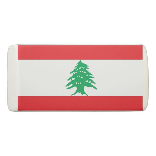 Patriotic Wedge Eraser with flag of Lebanon
