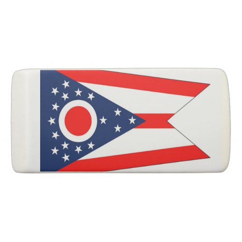 Patriotic Wedge Eraser with flag of Ohio