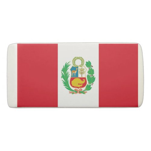 Patriotic Wedge Eraser with flag of Peru