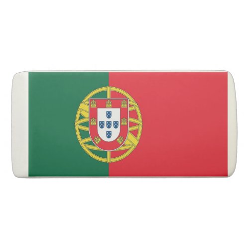 Patriotic Wedge Eraser with flag of Portugal