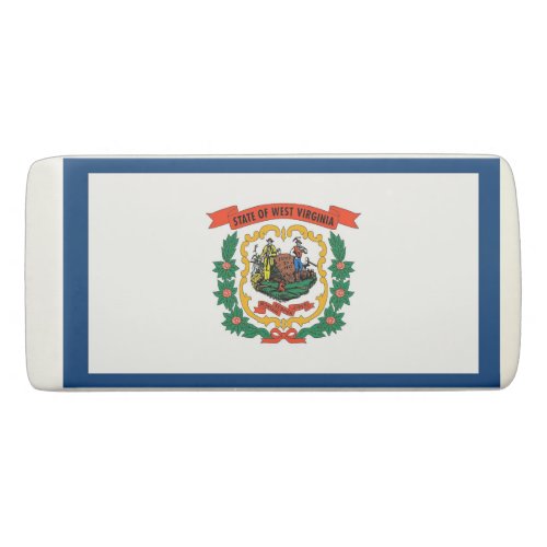 Patriotic Wedge Eraser with flag of West Virginia