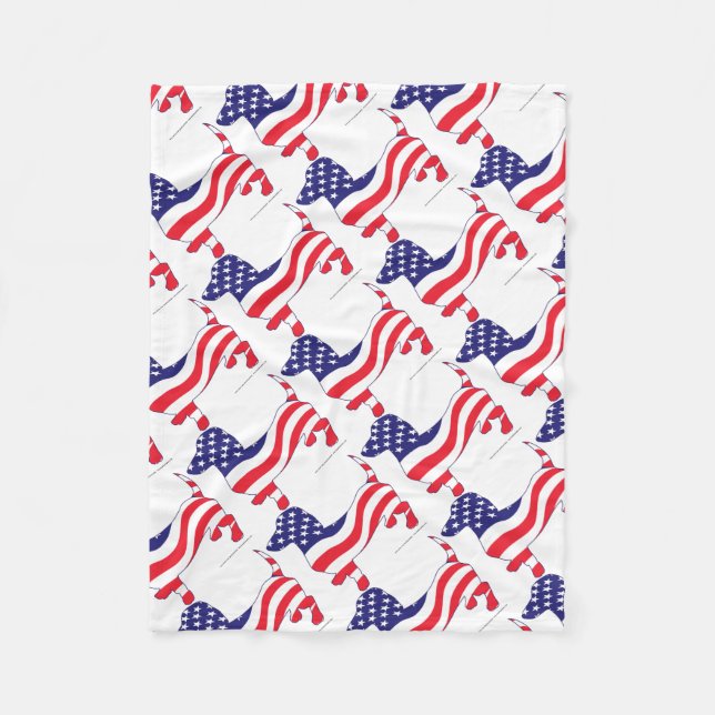 Patriotic-Weiner Fleece Blanket (Front)