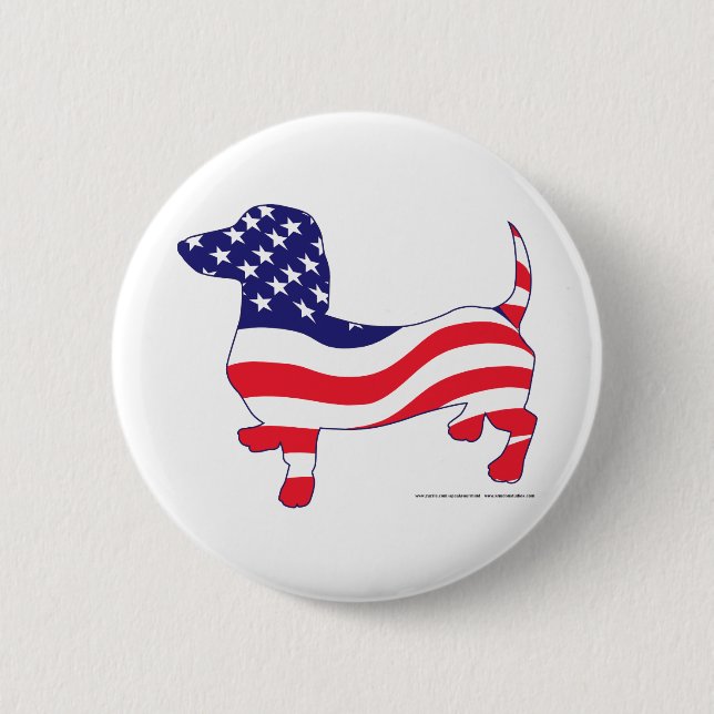 Patriotic-Weiner Pinback Button (Front)