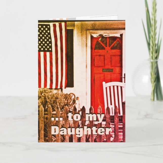 Patriotic Welcome Home Daughter Thank You Card (Front)