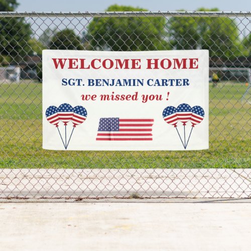 Patriotic Welcome Home Military Army Marine  Banner