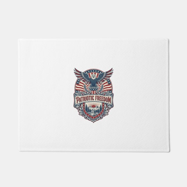 Patriotic Wellness Retreat Vector Graphic Tee Doormat (Front)