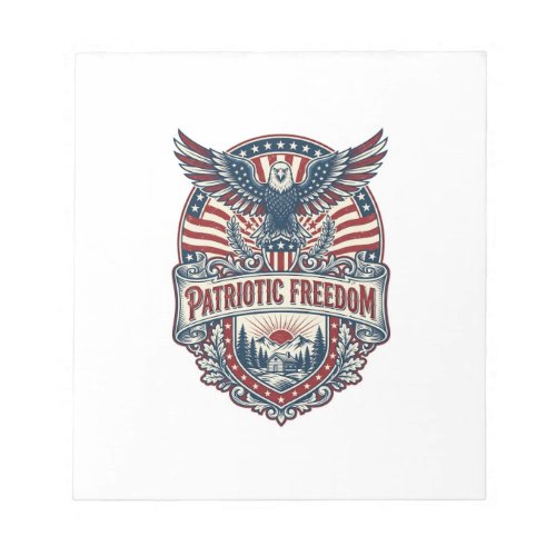 Patriotic Wellness Retreat Vector Graphic Tee Notepad