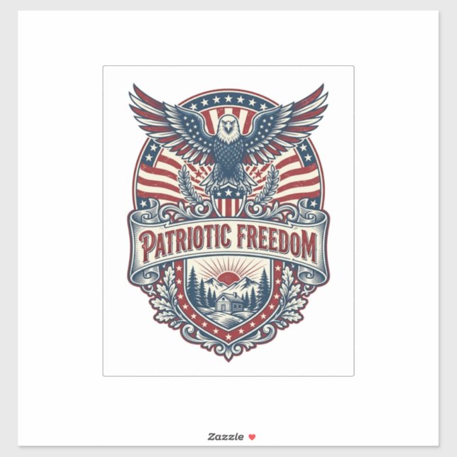 Patriotic Wellness Retreat Vector Graphic Tee Sticker (Sheet)