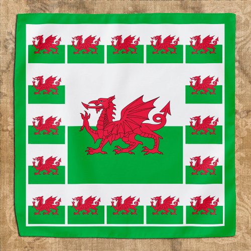 Patriotic Welsh Flag Bandana Cymru fashion Wales