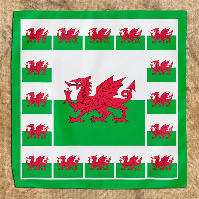 Patriotic Welsh Flag Bandana Cymru, fashion Wales (Creator Uploaded)