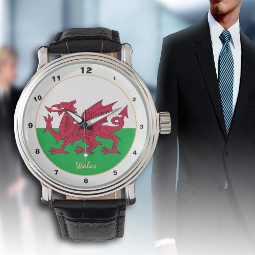 Patriotic Welsh Flag Wales fashion design Watch