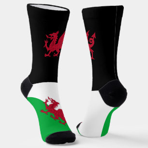 Patriotic Welsh Socks, Dragon Flag fashion Wales Socks
