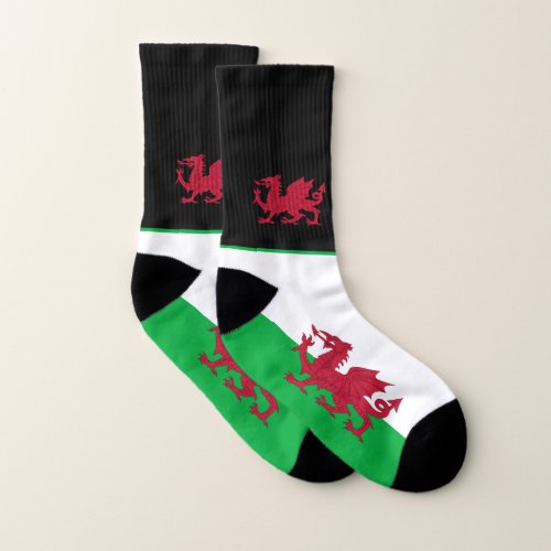 Patriotic Welsh Socks Dragon Flag fashion Wales Socks