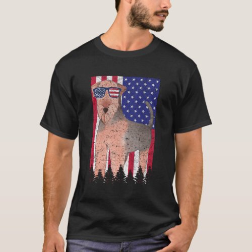 Patriotic Welsh Terrier Dog Usa Pride American Fla T_Shirt