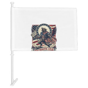 Patriotic Werewolf Patriot Horror Monster Patriot Car Flag