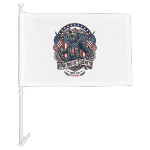 Patriotic Werewolf Patriot Horror Monster Patriot Car Flag