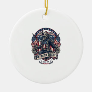 Patriotic Werewolf Patriot Horror Monster Patriot Ceramic Ornament