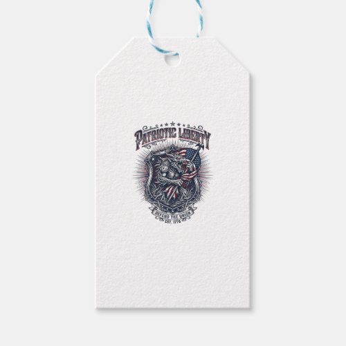 Patriotic Werewolf Patriot Horror Monster Patriot  Gift Tags