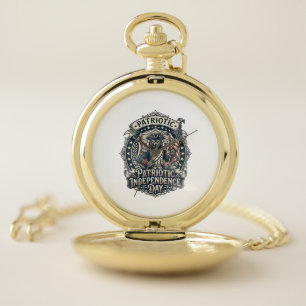 Patriotic Werewolf Patriot Horror Monster Patriot  Pocket Watch
