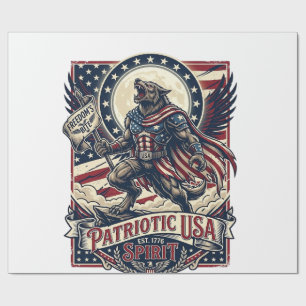 Patriotic Werewolf Patriot Horror Monster Patriot  Wrapping Paper