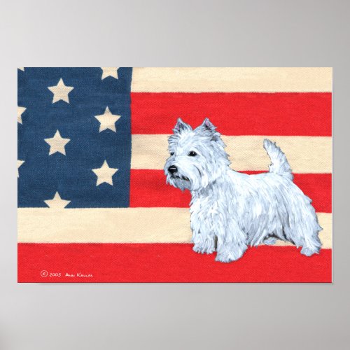 Patriotic West Highland White Terrier Poster