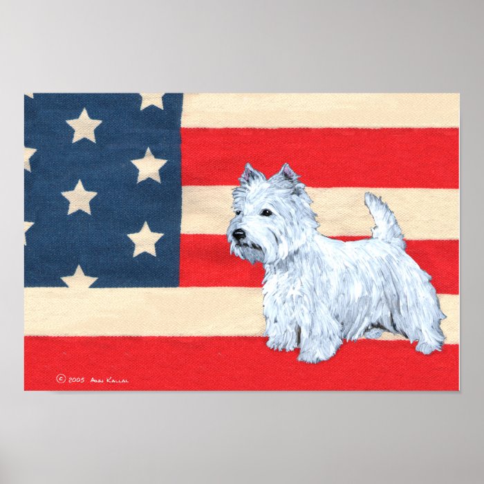 Patriotic West Highland White Terrier Print