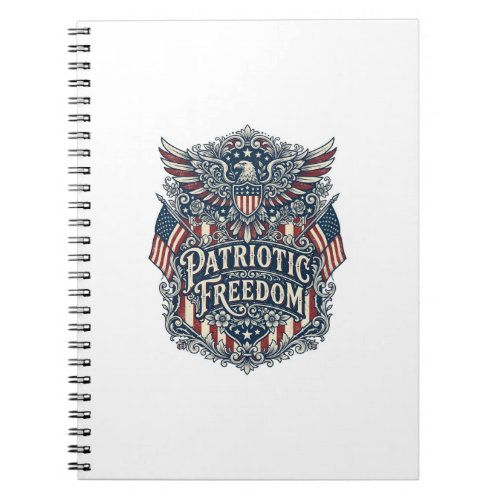 Patriotic Western Floral Vector Graphic Tee Notebook