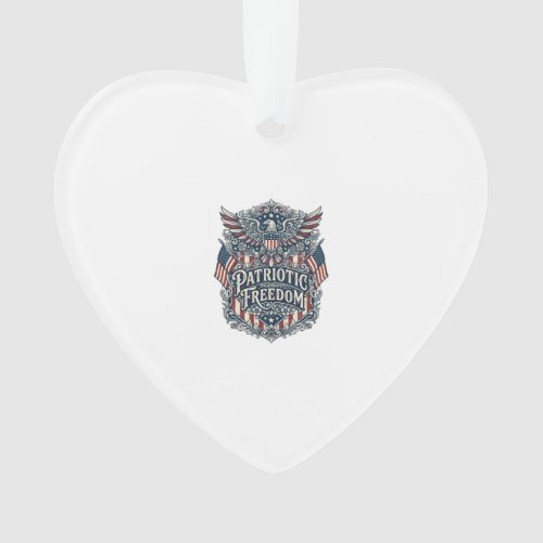 Patriotic Western Floral Vector Graphic Tee Ornament