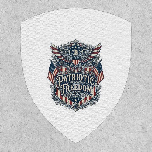 Patriotic Western Floral Vector Graphic Tee Patch