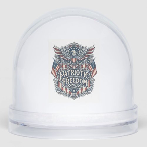 Patriotic Western Floral Vector Graphic Tee Snow Globe
