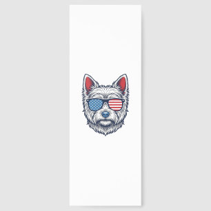 Patriotic Westie Dog Sunglasses Vintage Vector Art Bookmarks
