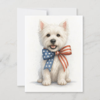 Patriotic Westie Postcard