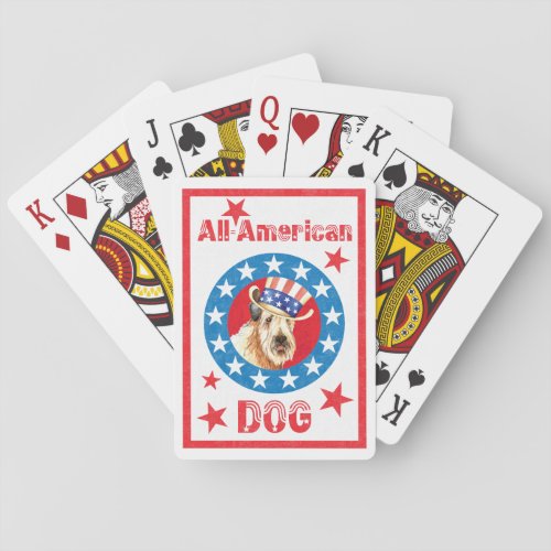 Patriotic Wheaten Poker Cards