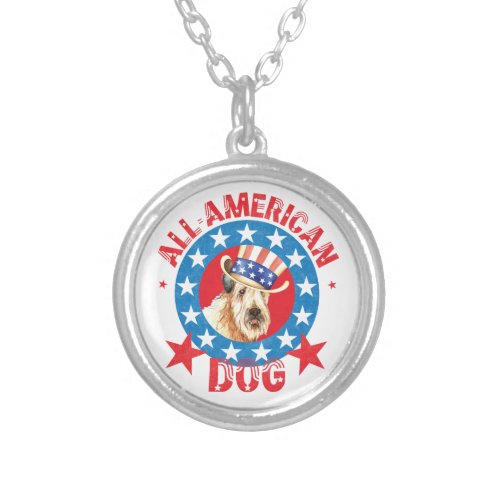 Patriotic Wheaten Silver Plated Necklace