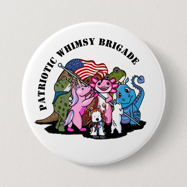 Patriotic Whimsy Brigade Button (Front)