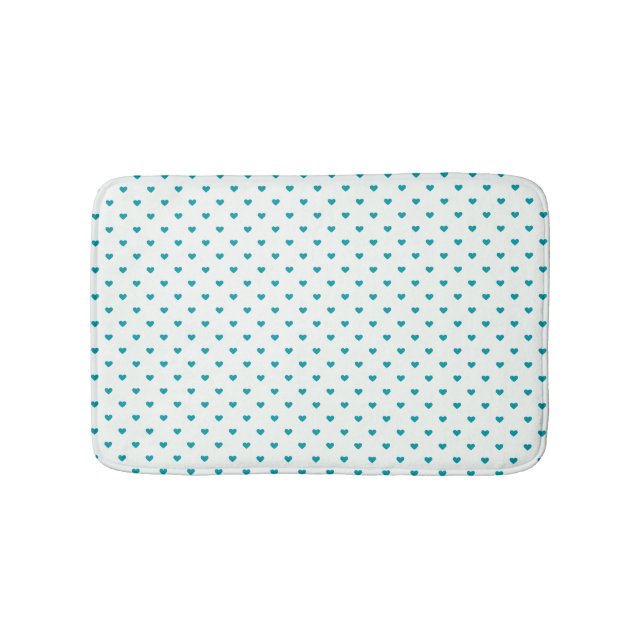 Patriotic White and Blue Heart Shape Bathroom Mat (Front)
