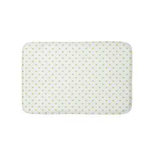Patriotic White and Gold Heart Shape Bathroom Mat