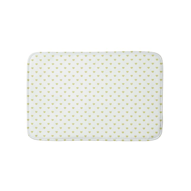 Patriotic White and Gold Heart Shape Bathroom Mat (Front)