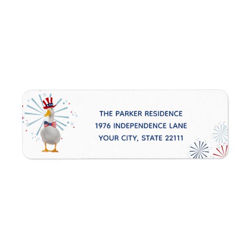Patriotic White Duck  Label